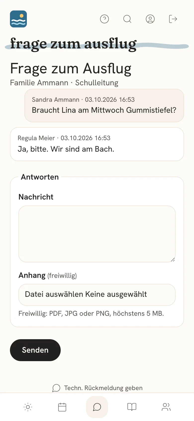 Unterhaltung zwischen Familie und Schulleitung